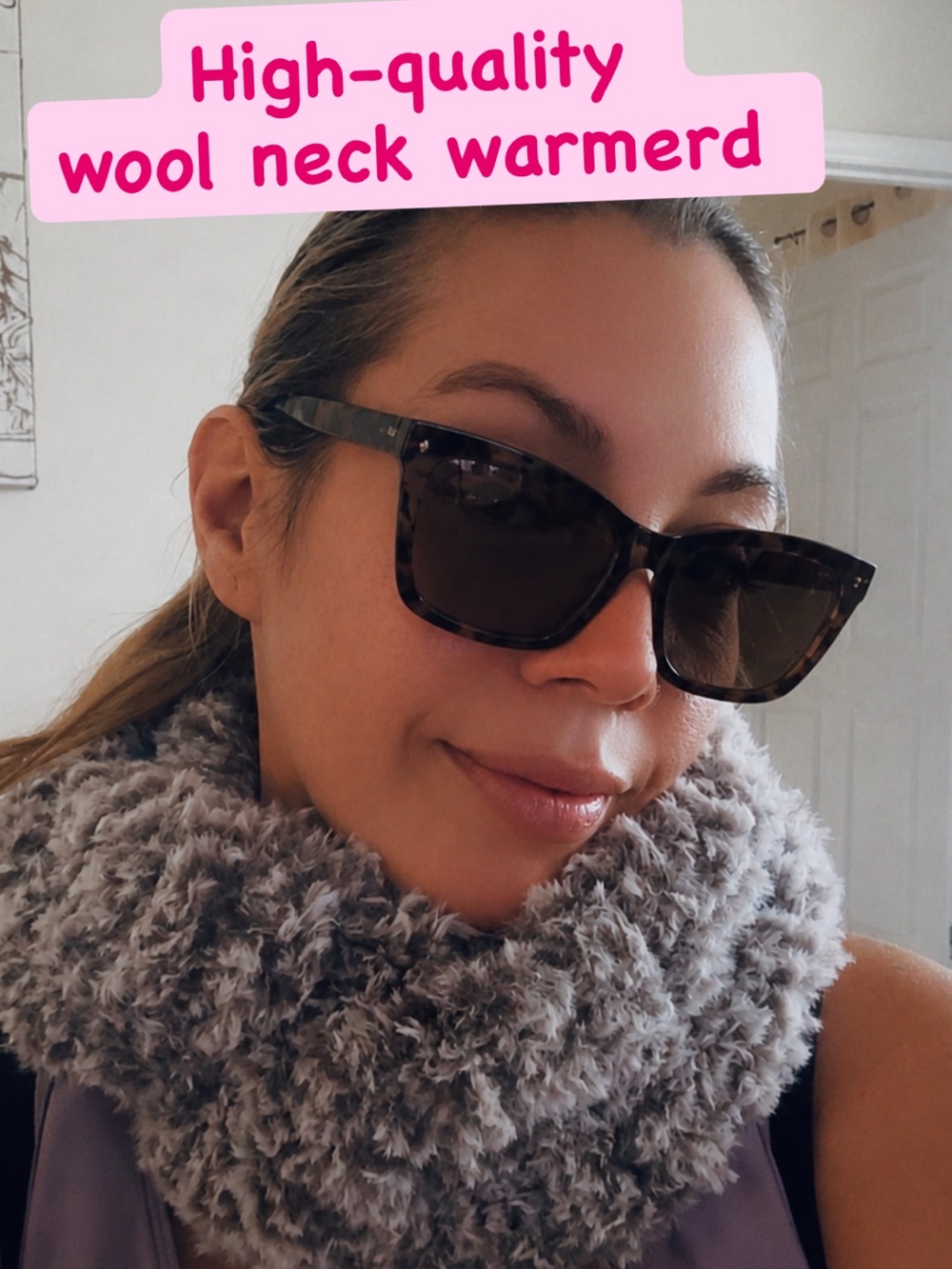 Cozy Wool Neck Warmer - Gray